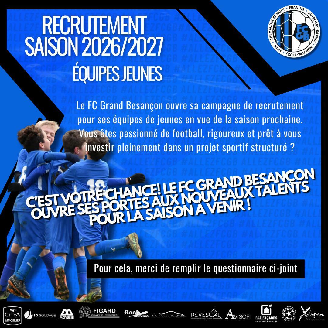 Recrutement équipes de jeunes - saison 26-27