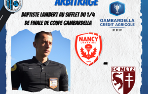 Baptiste Lambert au sifflet d'un 1/4 de finale de Gambardella
