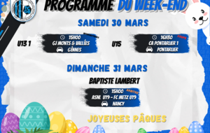 Programme du Week-End 30-31 Mars