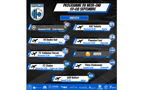 Programme du Week-End 07-08 Septembre