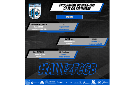 Programme du Week-End 07-08 Septembre